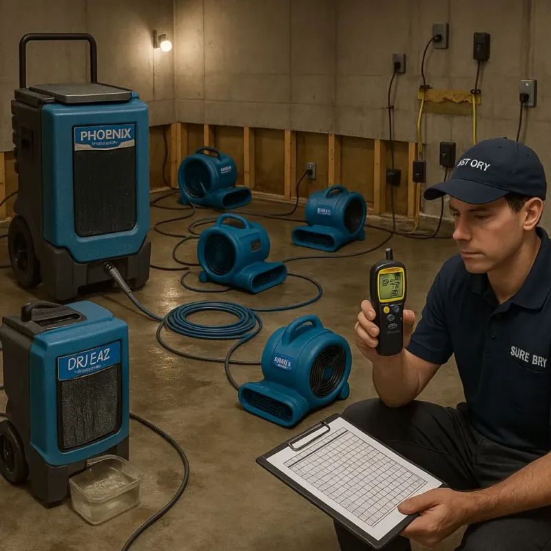 Structural Drying and Dehumidification process in Greenfield, IA